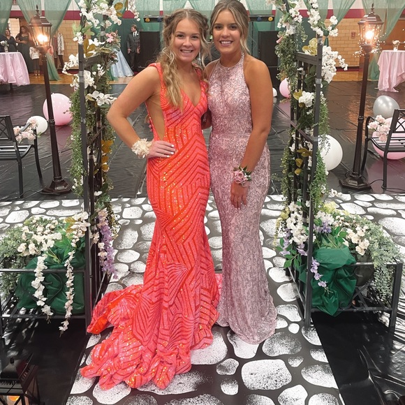 Orange Jovani Size 6 Dress - Picture 3 of 3